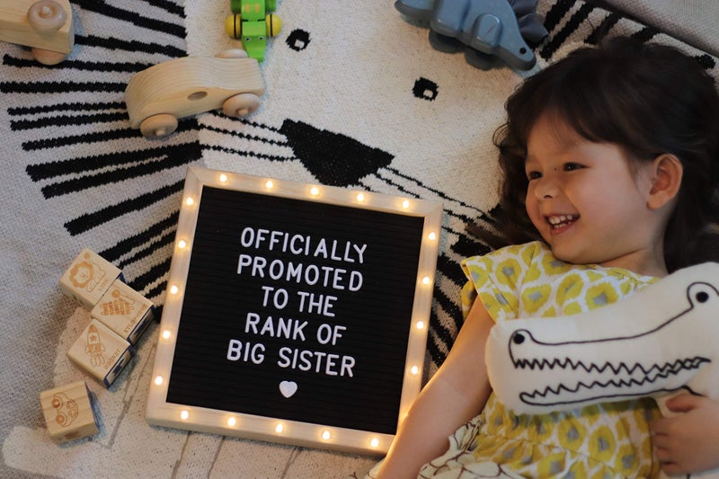 PMPX Letter Board The Original Black Felt Board with Stand, Built-in LED Lights 10 x 10 -Menu Board + Wood Frame, 340 Letters, Emojis + Cursive Words - Custom Sign Messages Pregnancy Announcement, Weddings - Image 3